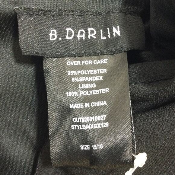 B.DARLIN SZ 15 /16 black one shoulder asymmetrical cutout formal maxi dress B116 - Picture 7 of 7